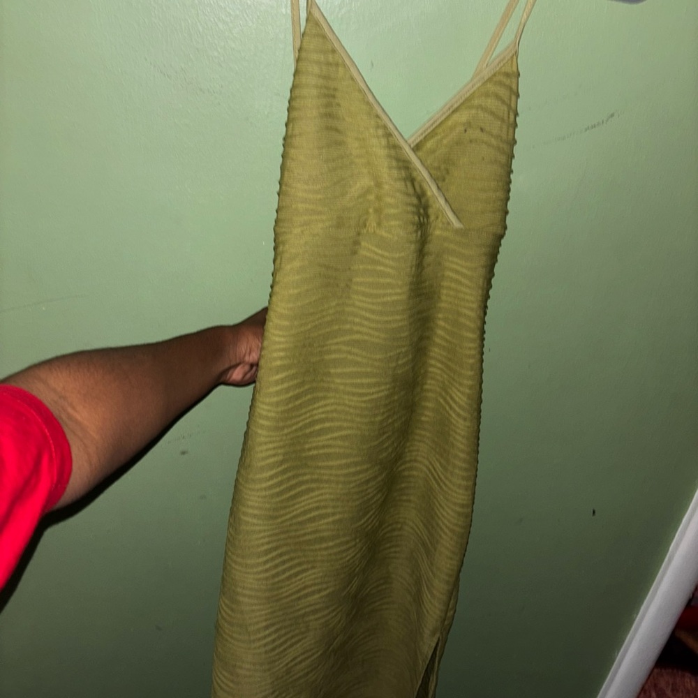 Elegant Olive Green Slip Dress